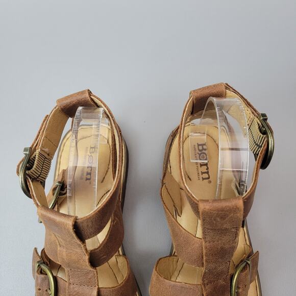 Born Haidee 7M Comfort Leather Gladiator Boho Sandals Brown - Picture 6 of 9